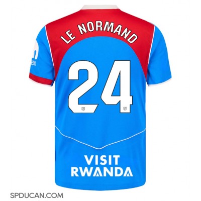 Muški Nogometni Dres Atletico Madrid Robin Le Normand #24 Rezervni 2025-26 Kratak Rukav Muški Nogometni Dres Atletico Madrid Robin Le Normand #24 Rezervni 2025-26 Kratak Rukav
